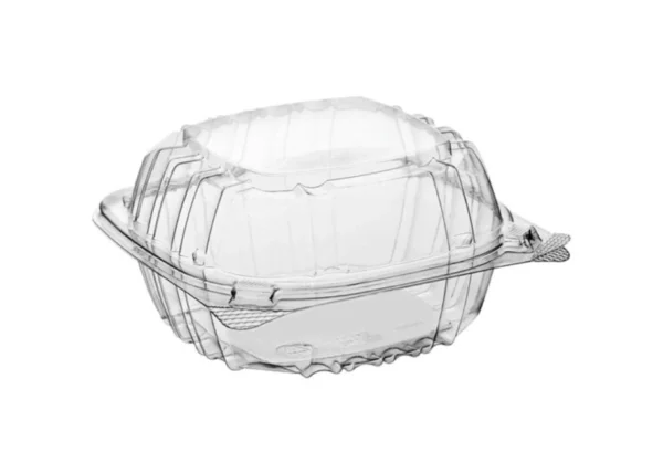Dart C57PST1 ClearSeal Hinged Lid Plastic Container 6" x 5 13/16" x 3" - 500/Case