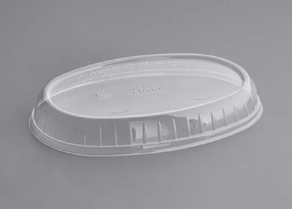 32 oz. Clear Compostable Burrito Bowl with Lid - 300/Case - Image 2